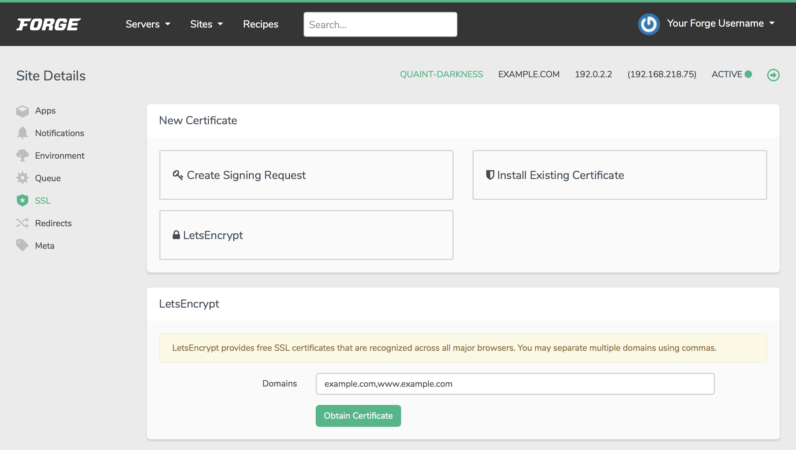 Let's Encrypt Form