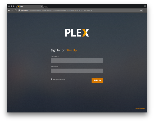 Plex web interface.