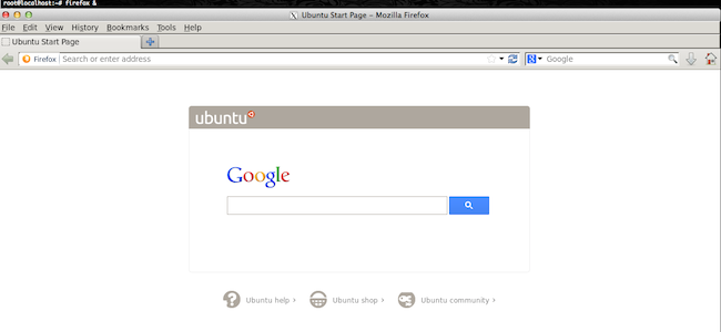 Firefox, running on a Linode