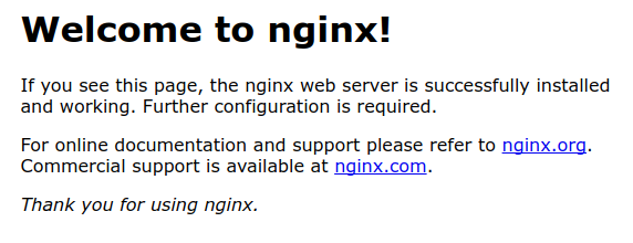 NGINX welcome page