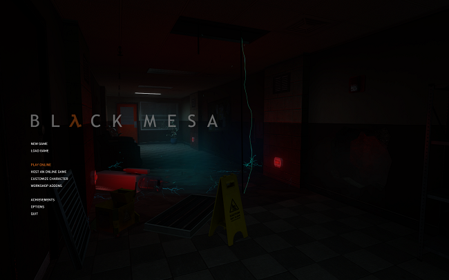 Black Mesa Main Menu.