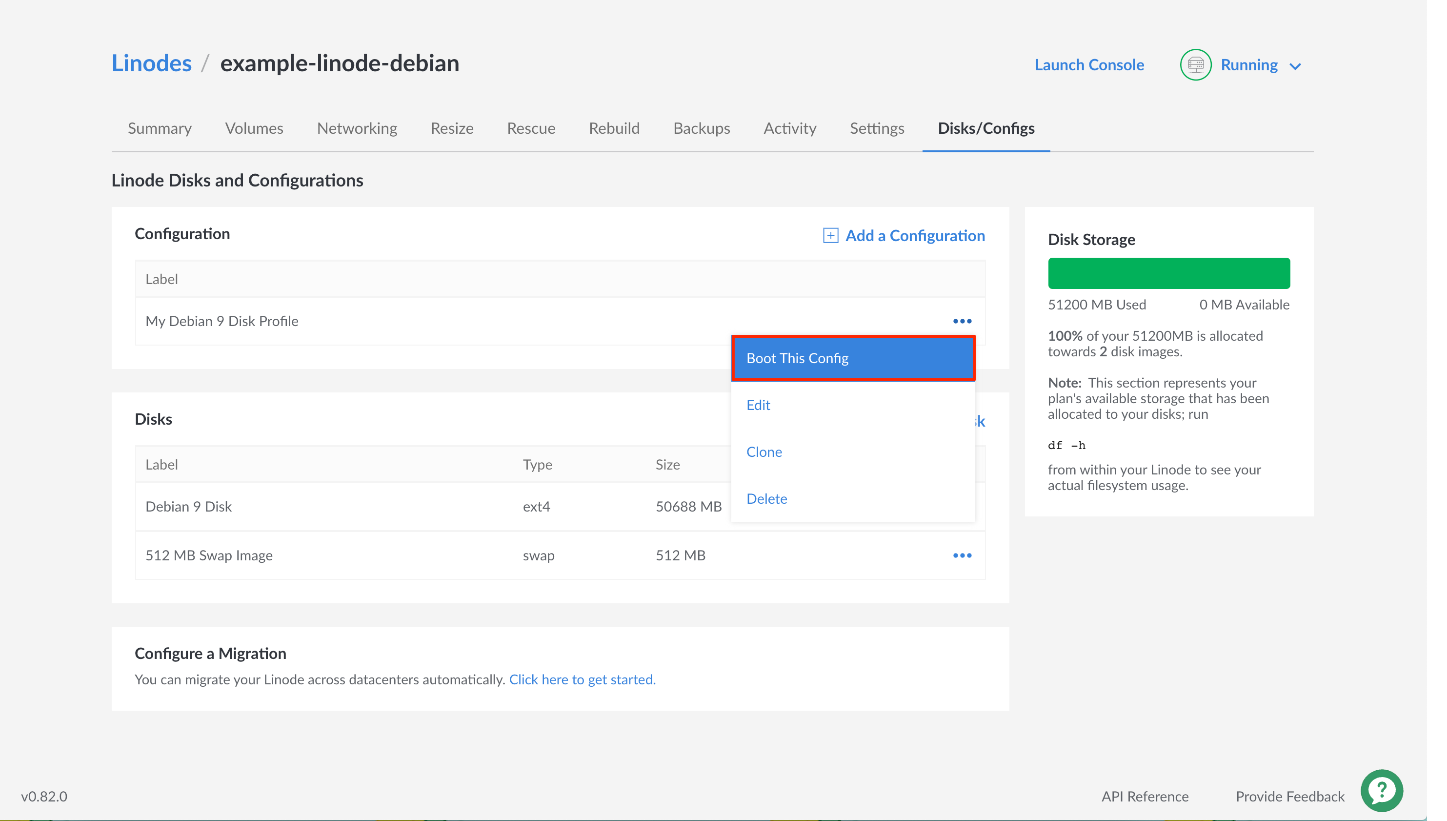 Selecting a configuration profile