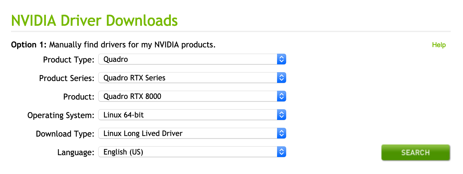 NVIDIA Drivers Download Form