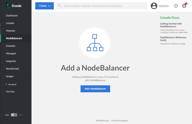 NodeBalancer page in Linode Cloud Manager