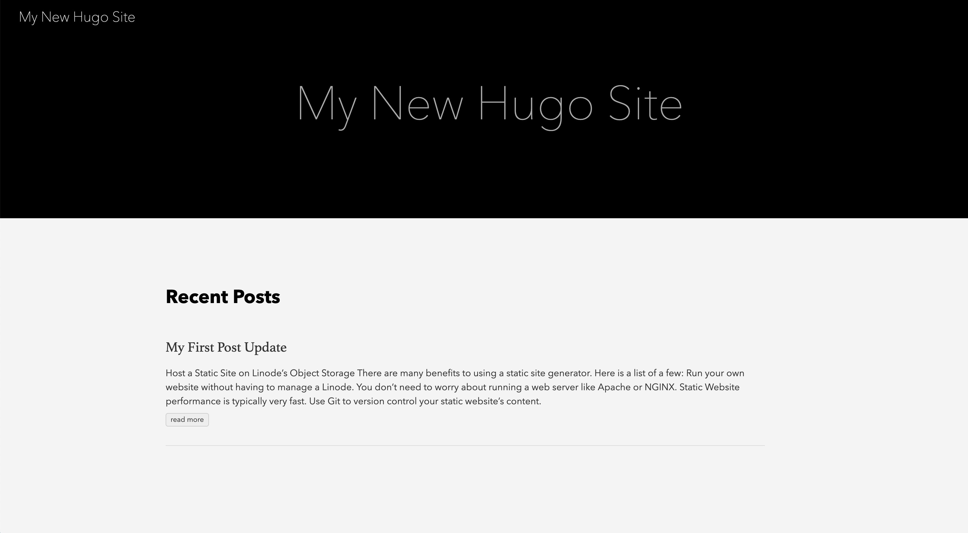 Hugo Index Page