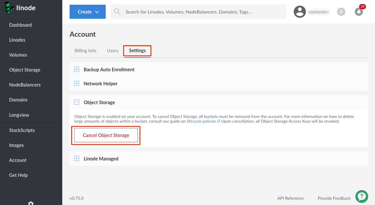 Cancel Object Storage