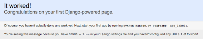 Django test page.